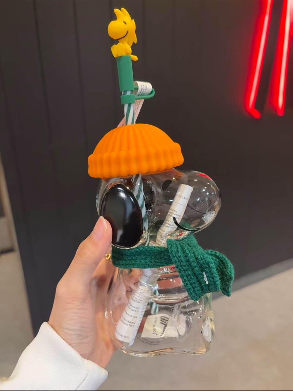 Starbucks snoopy glass cup